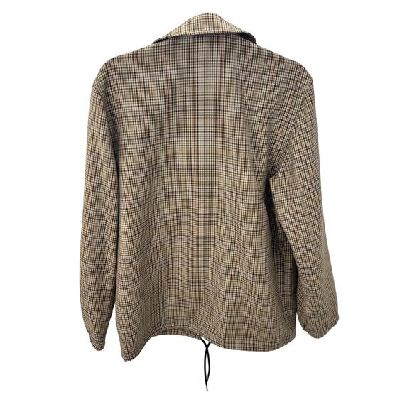 Ovadia & Sons Jacket Wool Coaches Plaid Print‎ Men's Size Medium Tan Brown - Picture 3 of 8